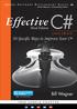Praise for Effective C#, Second Edition