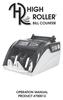 BILL COUNTER OPERATION MANUAL PRODUCT #700012