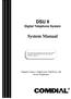 DSU II. System Manual. Digital Telephone System. Supports Impact, Impression, DigiTech, and Scout Telephones