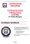 CERTIFICATION PROGRAM. Certified Sprinkler ITM Specialist (CSITMS)