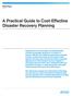 A Practical Guide to Cost-Effective Disaster Recovery Planning