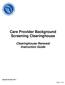 Care Provider Background Screening Clearinghouse