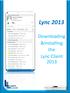 Lync Downloading &Installing the Lync Client 2013