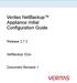 Veritas NetBackup Appliance Initial Configuration Guide