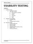 USABILITY TESTING CONTENTS. Software Testing