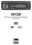 XD1228 INSTALLATION/OWNER'S MANUAL AM/FM/CD Receiver