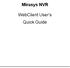 Mirasys NVR. WebClient User s Quick Guide