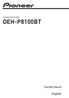 CD RDS RECEIVER DEH-P8100BT. Operation Manual. English
