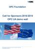 OPC Foundation Call for Sponsors 2018/2019 OPC UA demo wall