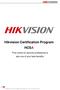 Hikvision Certification Program HCSA