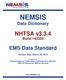 NEMSIS. Data Dictionary. NHTSA v Build EMS Data Standard. Version Date: March 28, 2014