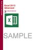 Excel 2013 Advanced. Excel 2013 Advanced SAMPLE