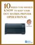 10 Rules You Should Know To Keep Your Dot Matrix Printer Operational