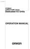 Dedicated I/O Units OPERATION MANUAL