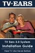 TV Ears 3.0 System Installation Guide