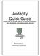 Audacity Quick Guide