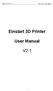Einstart 3D Printer. User Manual V2.1