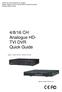 4/8/16 CH Analogue HD- TVI DVR Quick Guide