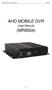 AHD MOBILE DVR User Manual (MR9504) ~ 1 ~