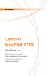 Lenovo IdeaPad Y710 User Guide V1.0