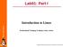 Lab01: Part I. Introduction to Linux. Professional Training Academy Linux Series
