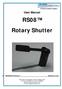User Manual. RS08 Rotary Shutter. S , Revision G September 24, 2015