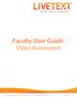 Faculty User Guide: Video Assessment