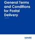 General Terms and Conditions for Postal Delivery