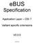 ebus Specification Application Layer OSI 7 Vaillant specific extensions V