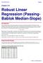 Robust Linear Regression (Passing- Bablok Median-Slope)