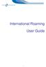 International Roaming. User Guide