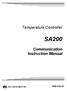 Temperature Controller SA200. Communication Instruction Manual IMR01D02-E3 RKC INSTRUMENT INC.