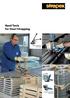 Manual tensioning and sealing Pneumatic tensioning and sealing