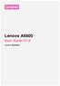 Lenovo A6600. User Guide V1.0. Lenovo A6600a40