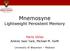 Mnemosyne Lightweight Persistent Memory