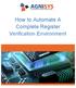 How to Automate A Complete Register. Verification Environment