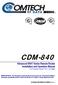 CDM-840. Advanced VSAT Series Remote Router Installation and Operation Manual For Firmware Version X or higher