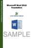 Microsoft Word 2016 Foundation SAMPLE