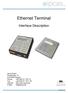 Ethernet Terminal. Interface Description