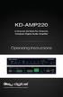 KD-AMP220. Operating Instructions. 2 Channel 20 Watt Per Channel, Compact Digital Audio Amplifier