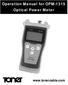 Operation Manual for OPM-1315 Optical Power Meter
