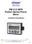 PM-212-MPO Pocket Optical Power Meter INSTRUCTION MANUAL