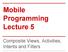 Mobile Programming Lecture 5. Composite Views, Activities, Intents and Filters
