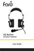 G2 Active Aviation Headset. User Guide