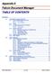 Appendix E Falcon Document Manager TABLE OF CONTENTS
