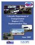 Colorado Department of Transportation Region 6 ITS Implementation Plan