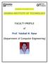 GHARDA INSTITUTE OF TECHNOLOGY FACULTY PROFILE. Prof. Vaishali N. Rane. (Department of Computer Engineering)