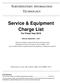 Service & Equipment Charge List