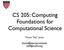 CS 205: Computing Foundations for Computational Science