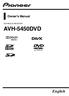 Owner s Manual DVD RDS AV RECEIVER AVH-5450DVD. English